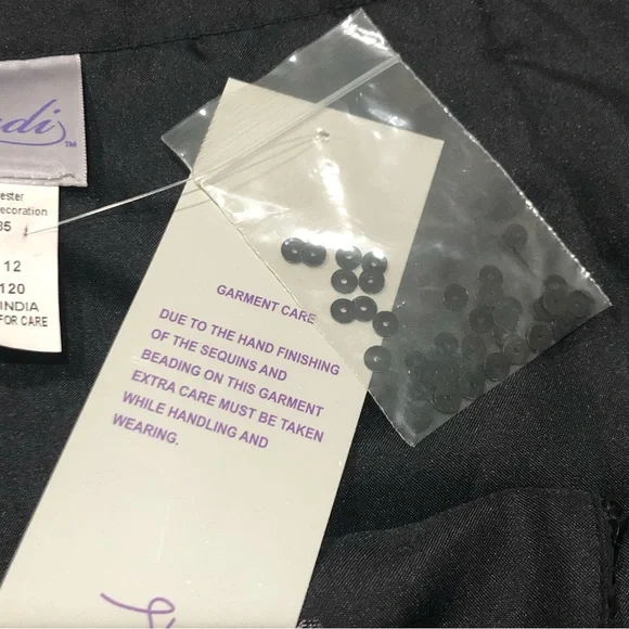 Gudi Faux Wrap Black Sequin Skirt - Picture 16 of 16